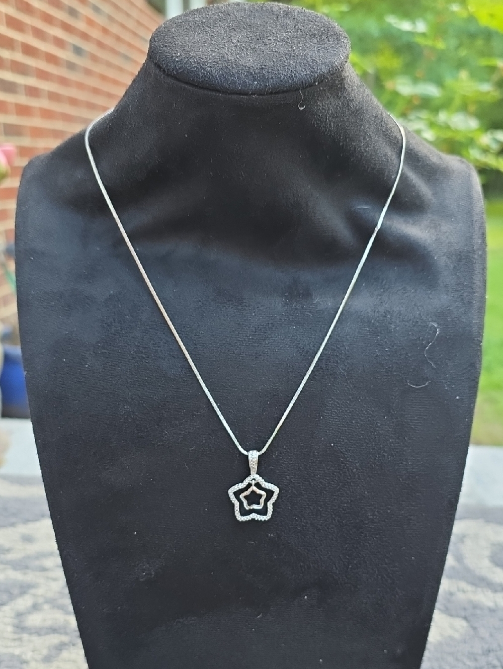 Lia Sophia Silver Star Outline Pendant Necklace